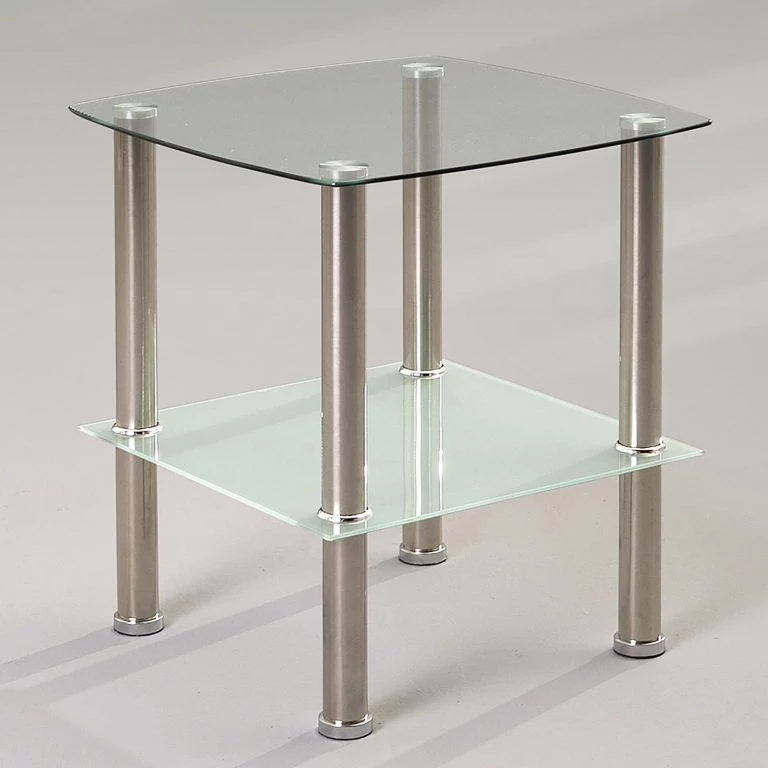 Loftscape Loftscape Bout De Canapé Troyes – Verre / Métal – Argenté