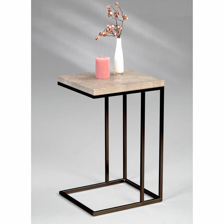 Loftscape Loftscape Bout De Canapé Tuffe – Imitation Béton / Noir