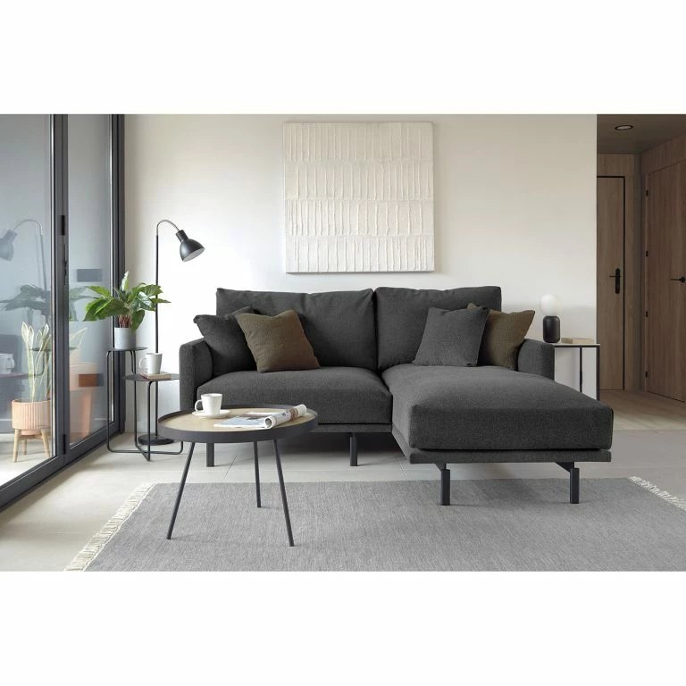 Loftscape Loftscape Bout De Canapé Vetla – Placage En Bois Véritable – Blanc / Chêne