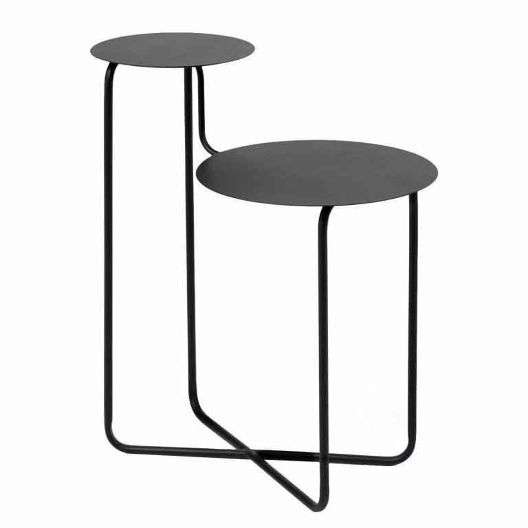 loftscape Loftscape Bout de canapé Vetla – Placage en bois véritable – Blanc / Chêne