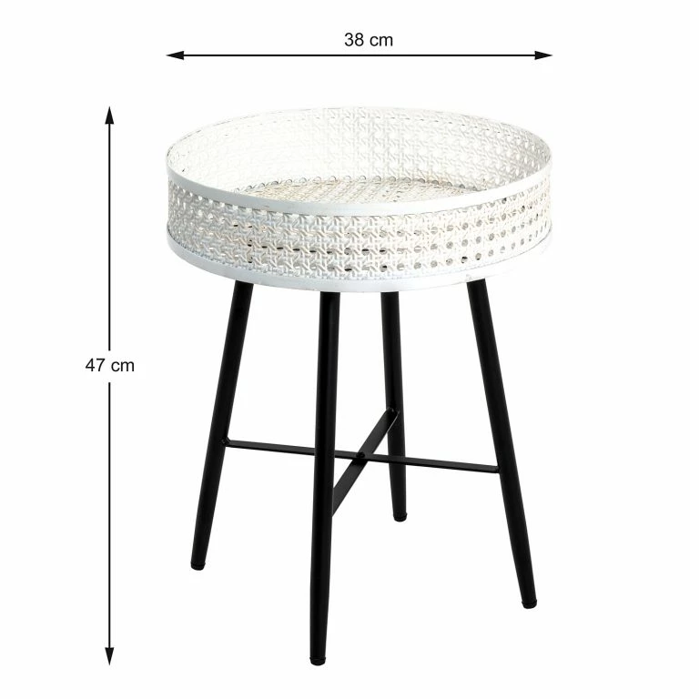 Loftscape Loftscape Bout De Canapé Whiteville I – Métal – Blanc Crème / Noir