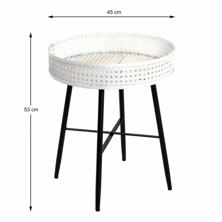 Loftscape Loftscape Bout De Canapé Whiteville II – Métal – Blanc Crème / Noir