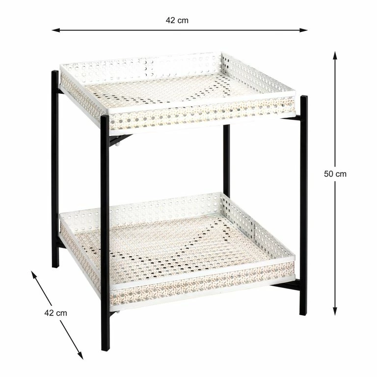 Loftscape Loftscape Bout De Canapé Whiteville III – Métal – Blanc Crème / Noir