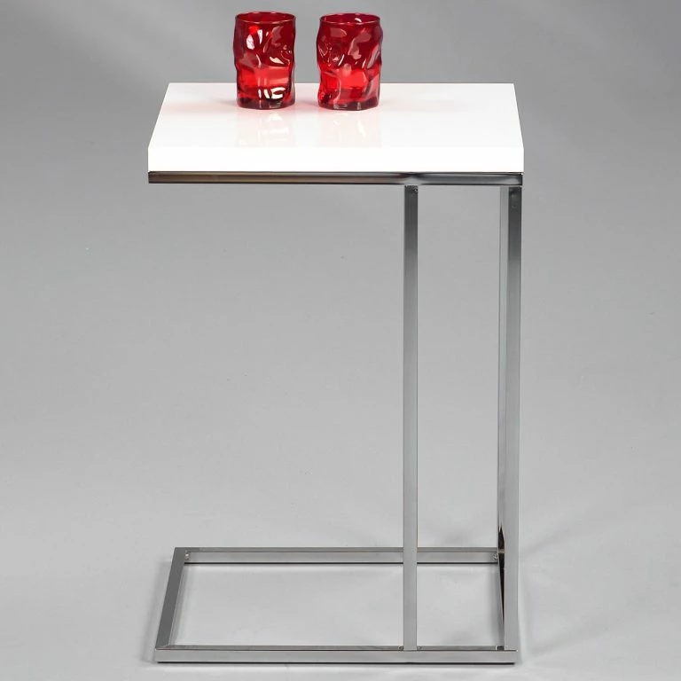 Loftscape Loftscape Bout De Canapé Yebles – Blanc / Argenté