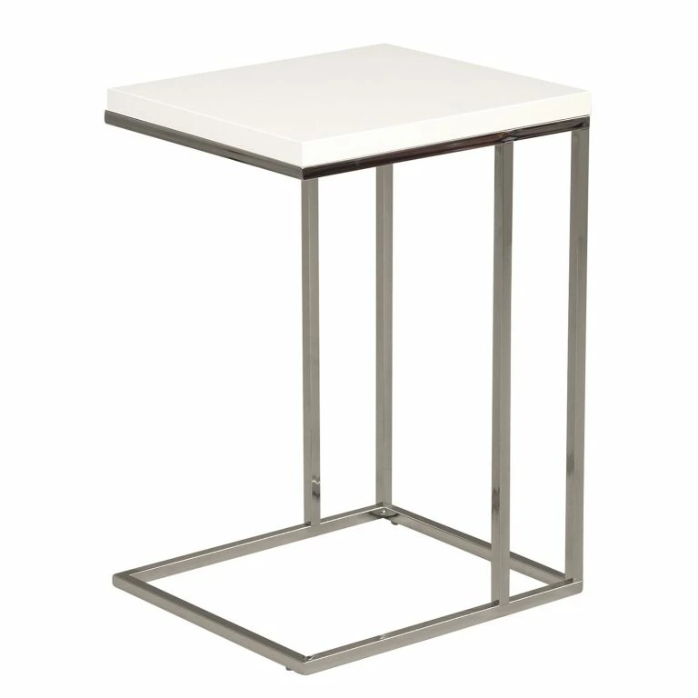 loftscape Loftscape Bout de canapé Yebles – Blanc / Argenté