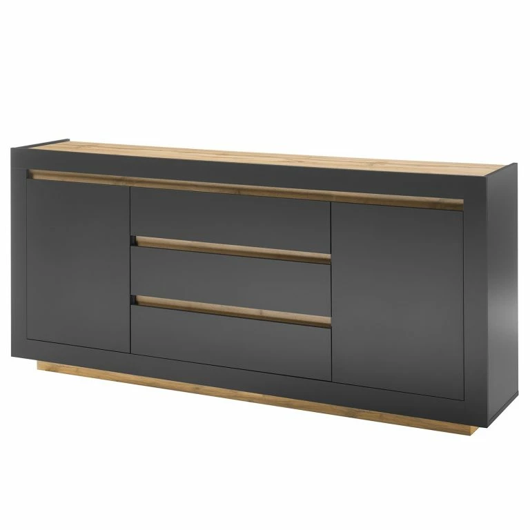 Loftscape Loftscape Buffet Accra – Anthracite / Imitation Chêne