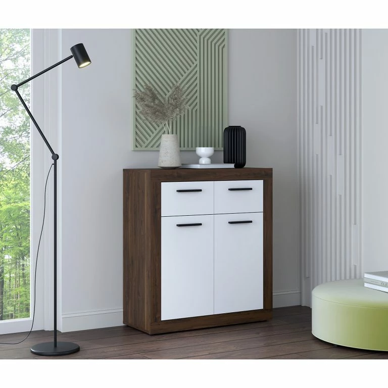 Loftscape Loftscape Buffet Ballito – Blanc / Imitation Noyer