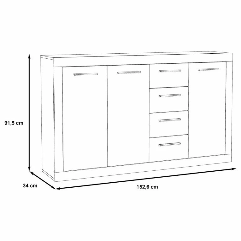 Loftscape Loftscape Buffet Ballito I – Imitation Chêne De Sable