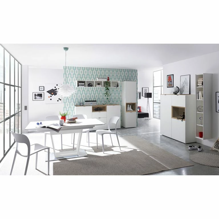 Loftscape Loftscape Buffet Batchelor II – Blanc / Imitation Chêne