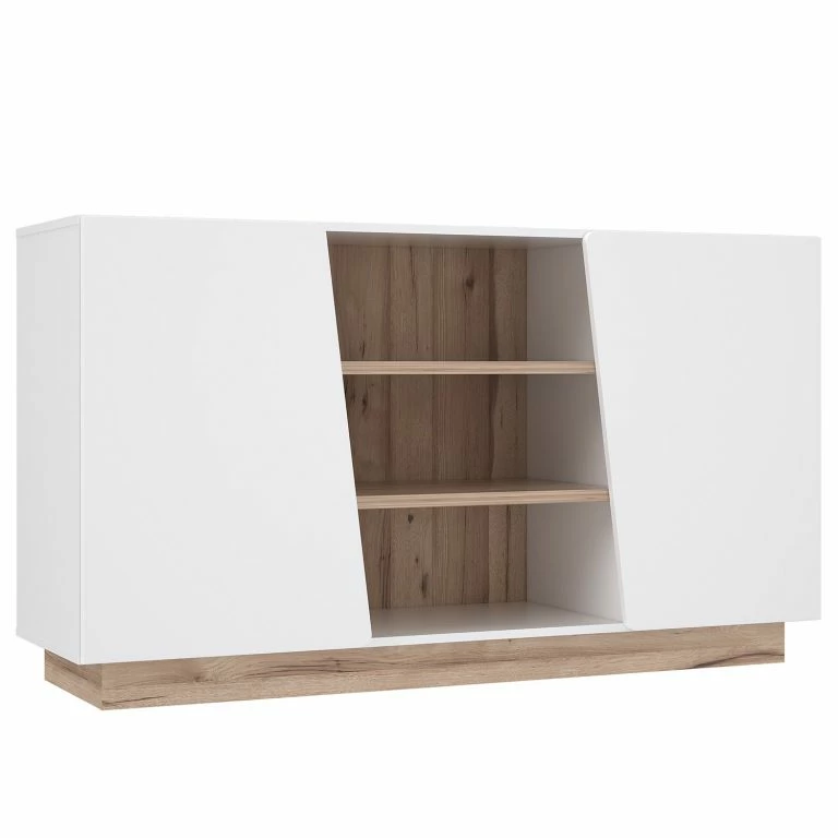 Loftscape Loftscape Buffet Camolin – Blanc Brillant / Imitation Chêne