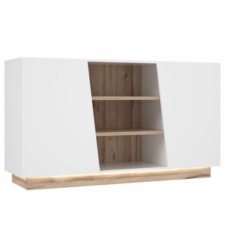 loftscape Loftscape Buffet Camolin – Blanc brillant / Imitation chêne