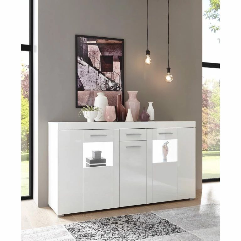 Loftscape Loftscape Buffet Cely – Blanc Brillant / Blanc Mat