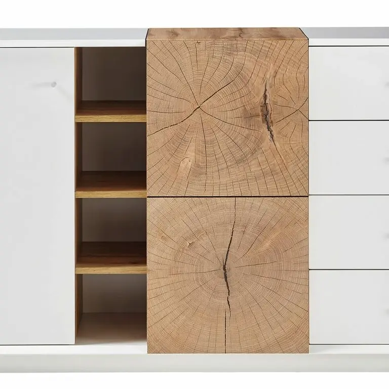 Loftscape Loftscape Buffet Crecora II – Blanc / Imitation Chêne