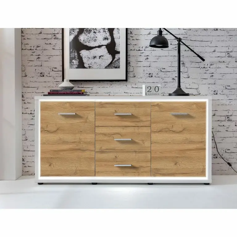 Loftscape Loftscape Buffet Hagby – Imitation Chêne / Blanc