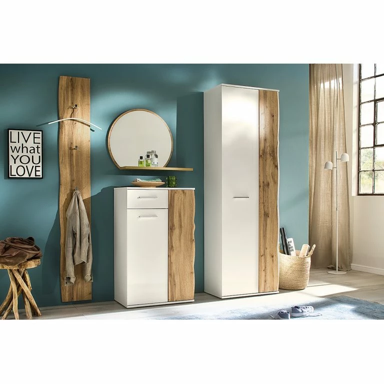 Loftscape Loftscape Buffet Haut Vantaa II – Blanc Brillant / Imitation Chêne