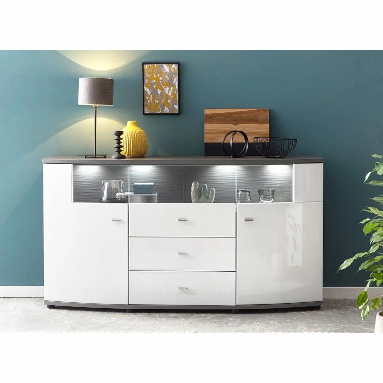 Loftscape Loftscape Buffet Intento II – Blanc Brillant / Anthracite