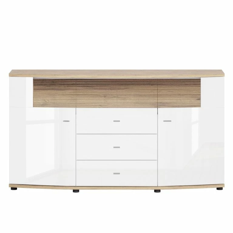 loftscape Loftscape Buffet Jaguare – Blanc brillant / Imitation chêne Ribbeck