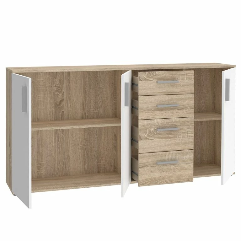 Loftscape Loftscape Buffet Kiltealy – Blanc / Imitation Chêne Sonoma