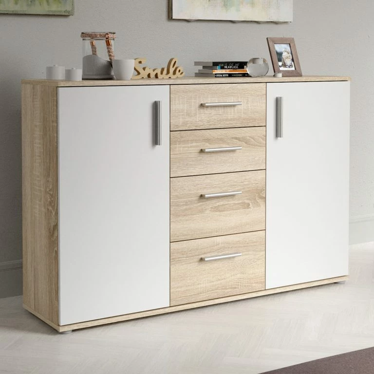 Loftscape Loftscape Buffet Kiltealy II – Blanc / Imitation Chêne Sonoma