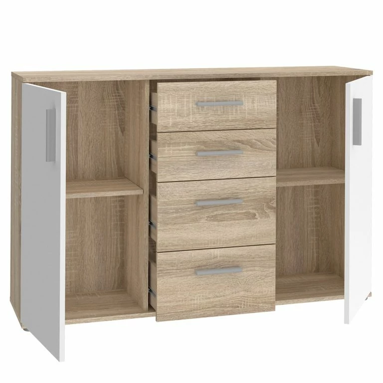 Loftscape Loftscape Buffet Kiltealy II – Blanc / Imitation Chêne Sonoma