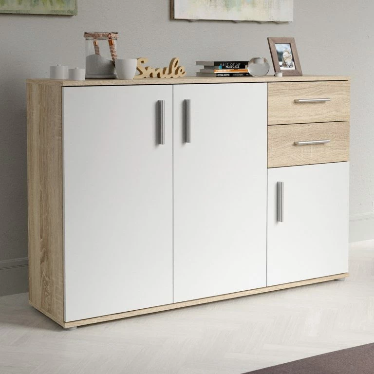 Loftscape Loftscape Buffet Kiltealy III – Blanc / Imitation Chêne Sonoma