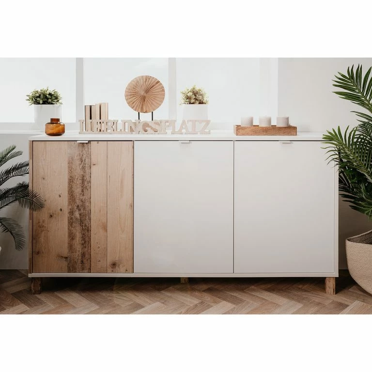 Loftscape Loftscape Buffet Mayac I – Blanc / Imitation Bois Recyclé