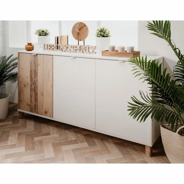 Loftscape Loftscape Buffet Mayac I – Blanc / Imitation Bois Recyclé