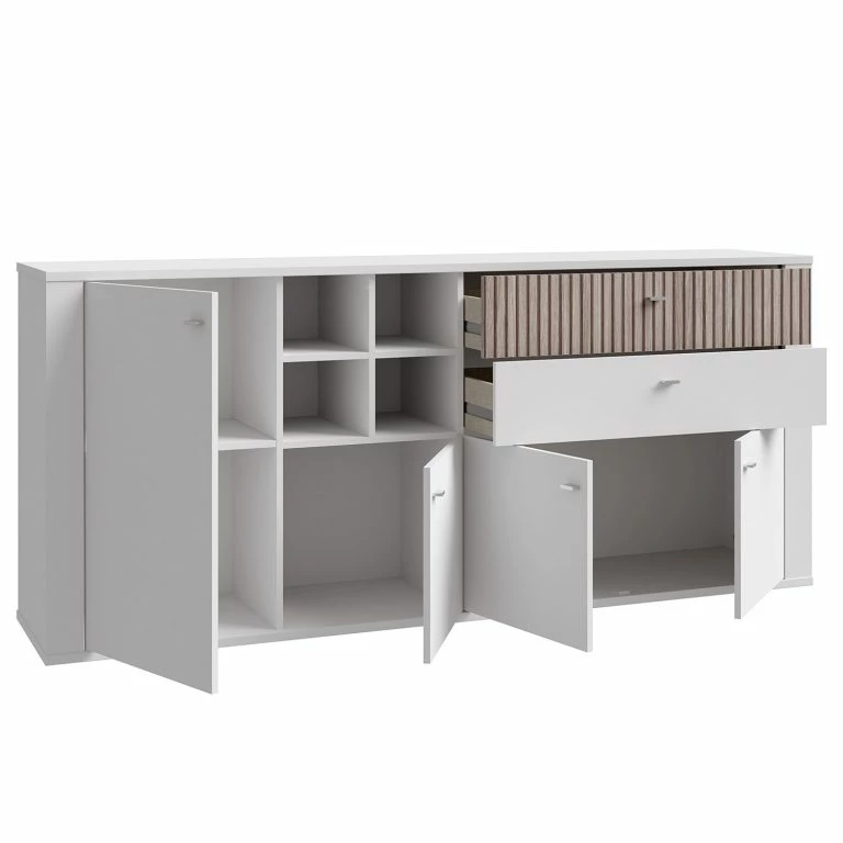 Loftscape Loftscape Buffet Millquarter – Blanc / Imitation Chêne Clair
