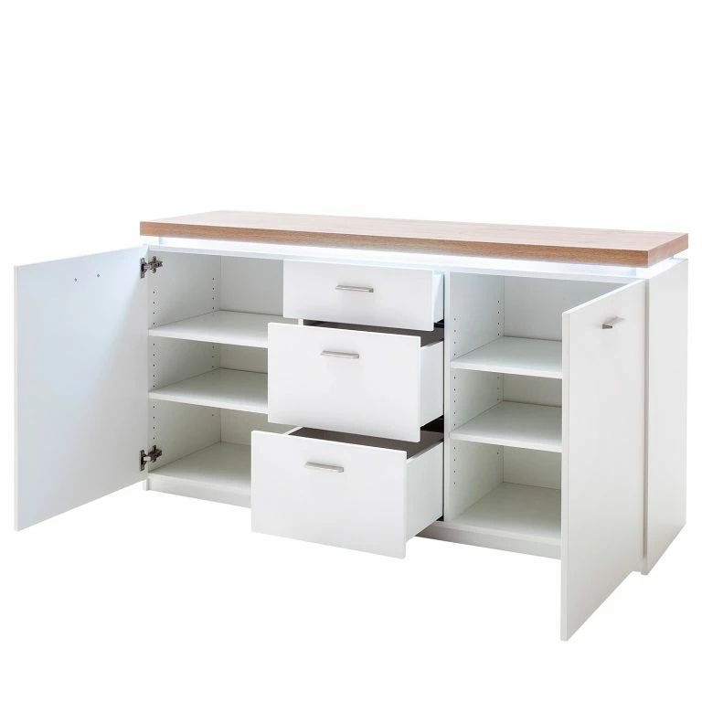 Loftscape Loftscape Buffet Mundai – Avec éclairage  – Blanc / Imitation Chêne De Wotan