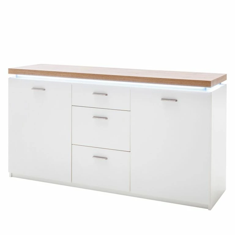 Loftscape Loftscape Buffet Mundai – Avec éclairage  – Blanc / Imitation Chêne De Wotan