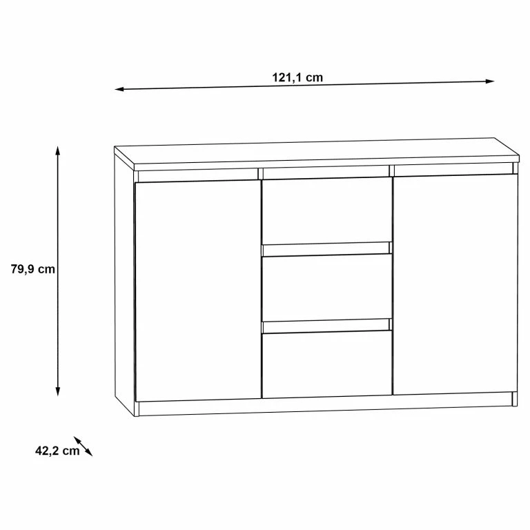 Loftscape Loftscape Buffet Optima – Imitation Chêne De Sonoma