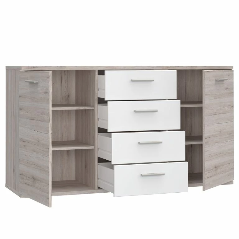 Loftscape Loftscape Buffet Piemont II – Blanc / Imitation Chêne Sable