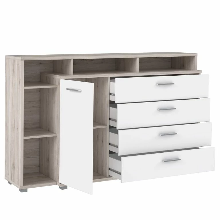 Loftscape Loftscape Buffet Piemont III – Blanc / Imitation Chêne Sable