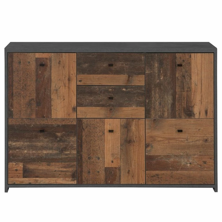 Loftscape Loftscape Buffet Rison IV – Gris Foncé / Imitation Bois Ancien