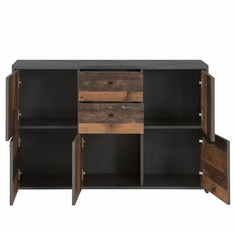 Loftscape Loftscape Buffet Rison IV – Gris Foncé / Imitation Bois Ancien