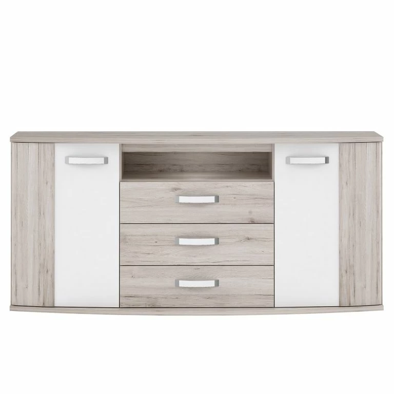 Loftscape Loftscape Buffet Rubik – Imitation Chêne De Sable / Blanc Brillant