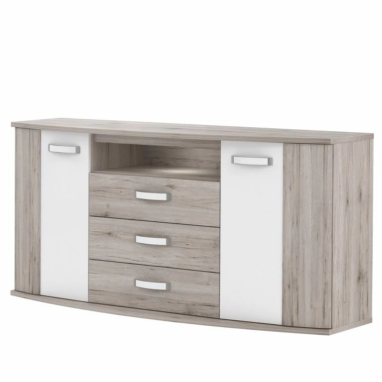 loftscape Loftscape Buffet Rubik – Imitation chêne de sable / Blanc brillant