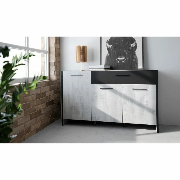 Loftscape Loftscape Buffet Sahil – Imitation Chêne Sorrento Gris / Noir