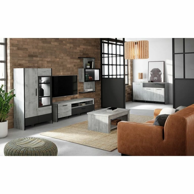 Loftscape Loftscape Buffet Sahil – Imitation Chêne Sorrento Gris / Noir