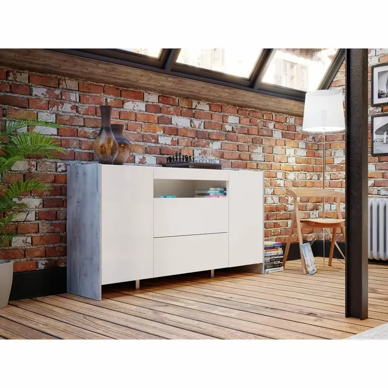 Loftscape Loftscape Buffet Urban I – Éclairage Éclairage  – Blanc / Imitation Chêne Gris