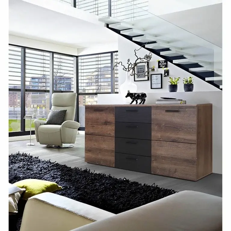 Loftscape Loftscape Buffet Uvero – Imitation Chêne Noir / Imitation Chêne Havanna