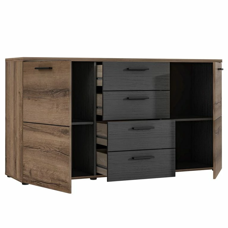 Loftscape Loftscape Buffet Uvero – Imitation Chêne Noir / Imitation Chêne Havanna