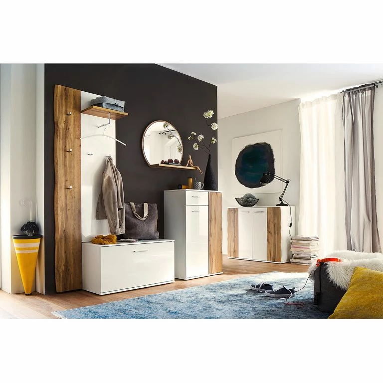 Loftscape Loftscape Buffet Vantaa – Blanc Brillant / Imitation Chêne