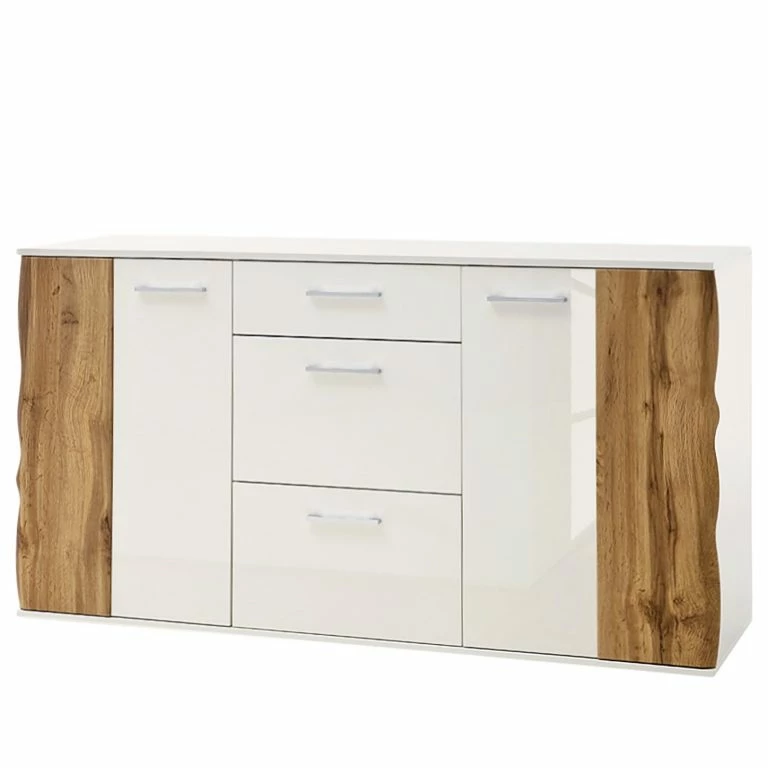 loftscape Loftscape Buffet Vantaa – Blanc brillant / Imitation chêne
