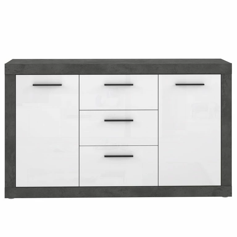 Loftscape Loftscape Buffet Vetras – Blanc Brillant / Imitation Béton