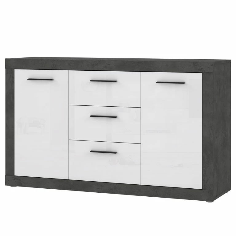 Loftscape Loftscape Buffet Vetras – Blanc Brillant / Imitation Béton
