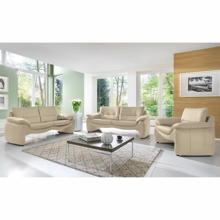 Loftscape Loftscape Canapé Budal (2 Places) – Cuir Véritable – Cuir Canela: Beige Clair