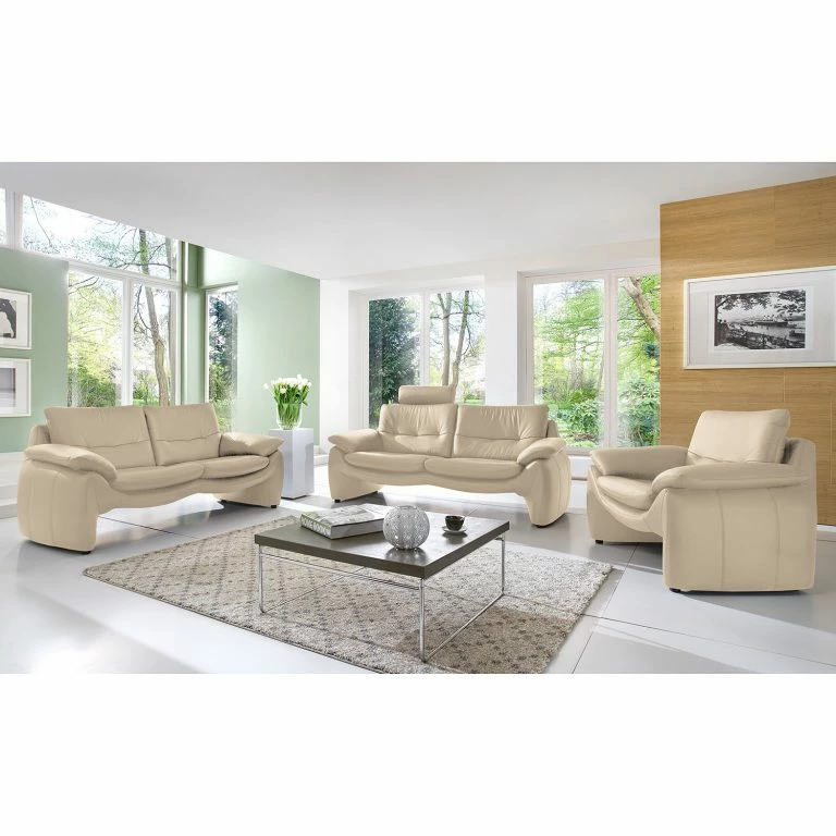 Loftscape Loftscape Canapé Budal (2 Places) – Cuir Véritable – Cuir Canela: Beige Clair