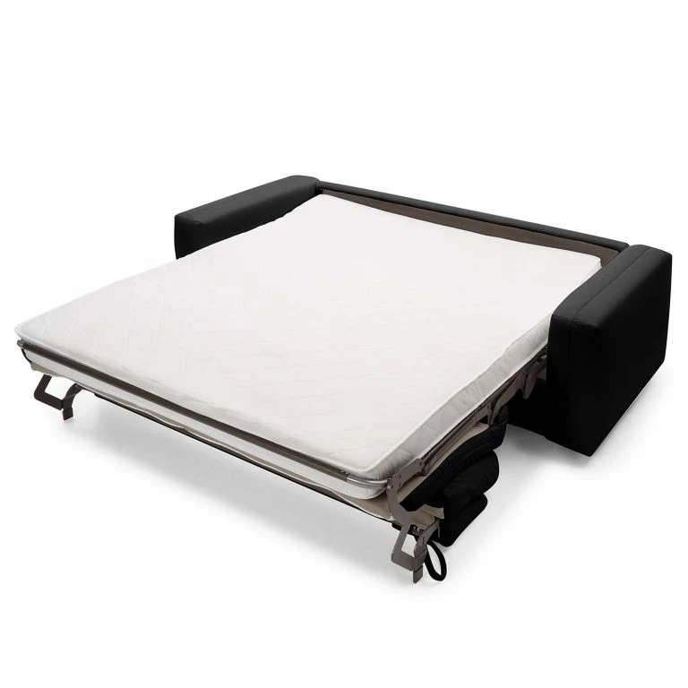 Loftscape Loftscape Canapé Convertible Blayney – Cuir Véritable – Noir – Largeur : 201 Cm