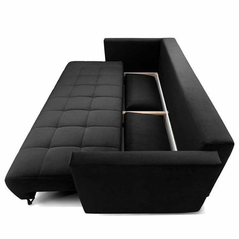 Loftscape Loftscape Canapé Convertible Bristol – Velours – Velours Ravi: Noir